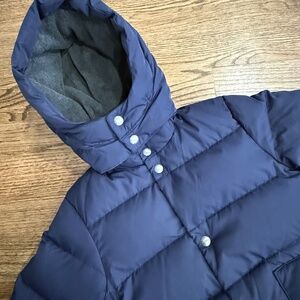 Gap Kids Down Puffer Cold Weather Navy Coat Insulated Fleece Hood Warm Kid S 6-7